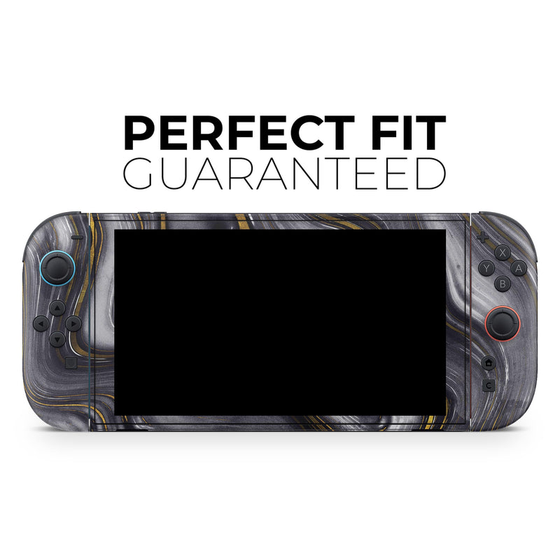 Vivid Agate Vein Slice Foiled V17 // Skin Decal Wrap Kit for Nintendo Switch 2