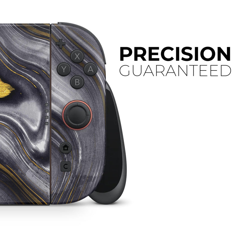 Vivid Agate Vein Slice Foiled V17 // Skin Decal Wrap Kit for Nintendo Switch 2