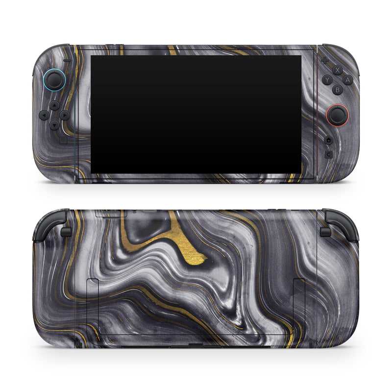 Vivid Agate Vein Slice Foiled V17 // Skin Decal Wrap Kit for Nintendo Switch 2