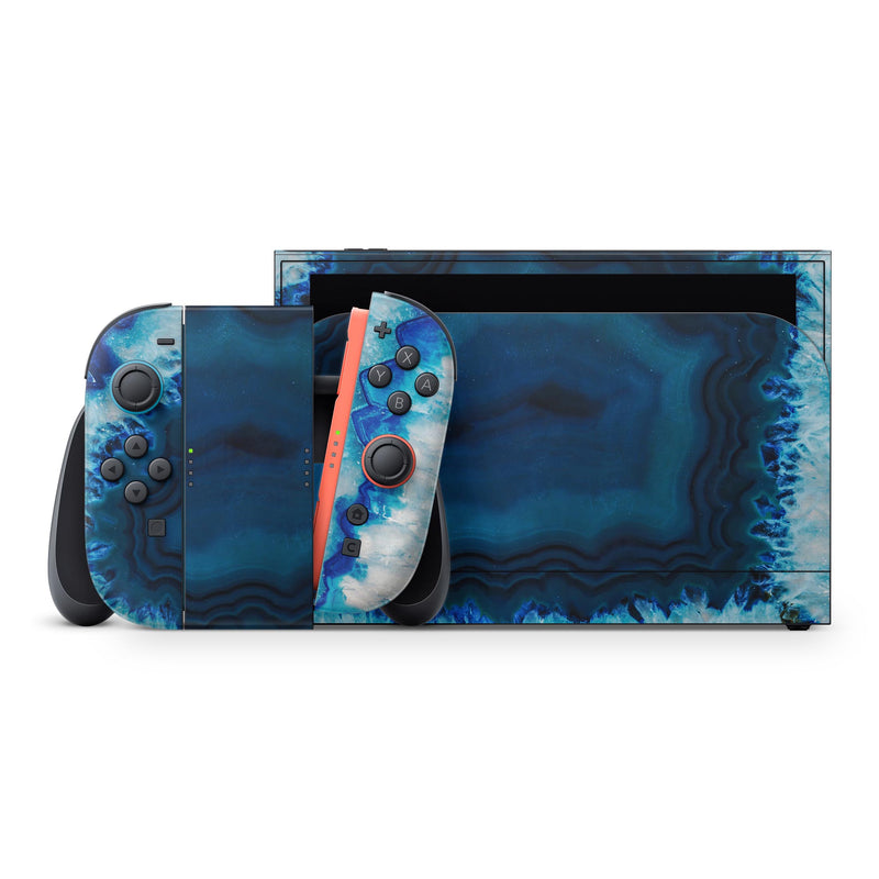 Vivid Blue Agate Crystal // Skin Decal Wrap Kit for Nintendo Switch 2