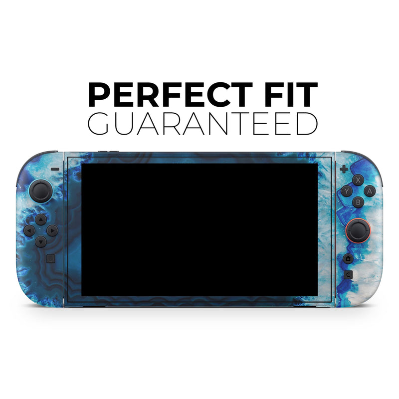Vivid Blue Agate Crystal // Skin Decal Wrap Kit for Nintendo Switch 2