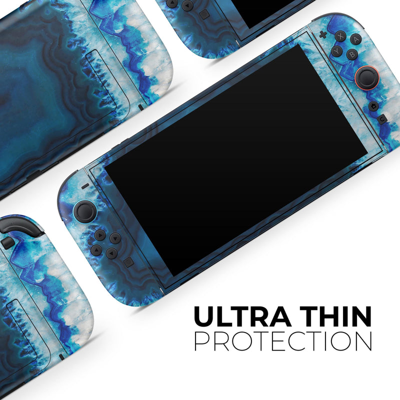 Vivid Blue Agate Crystal // Skin Decal Wrap Kit for Nintendo Switch 2