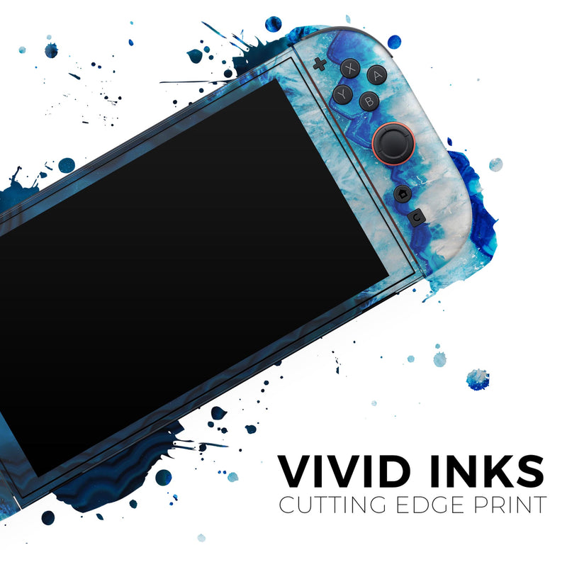 Vivid Blue Agate Crystal // Skin Decal Wrap Kit for Nintendo Switch 2