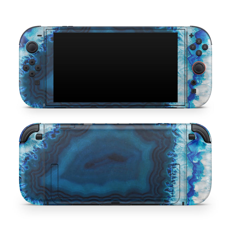 Vivid Blue Agate Crystal // Skin Decal Wrap Kit for Nintendo Switch 2