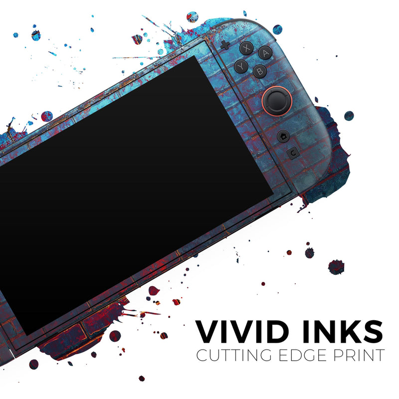Vivid Blue Brick Alley // Skin Decal Wrap Kit for Nintendo Switch 2