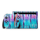 Vivid Blue Washed Tie Dye V1 // Premium Vinyl Wrap Skin Kit Compatible with the Nintendo Switch 2 - Vinyl Skin Wrap for Nintendo Switch 2, OLED, Lite, Pro Controller, Wii & Classic Handhelds