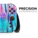 Vivid Blue Washed Tie Dye V1 // Premium Vinyl Wrap Skin Kit Compatible with the Nintendo Switch 2 - Vinyl Skin Wrap for Nintendo Switch 2, OLED, Lite, Pro Controller, Wii & Classic Handhelds
