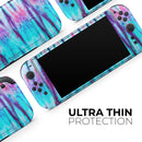 Vivid Blue Washed Tie Dye V1 // Premium Vinyl Wrap Skin Kit Compatible with the Nintendo Switch 2 - Vinyl Skin Wrap for Nintendo Switch 2, OLED, Lite, Pro Controller, Wii & Classic Handhelds