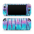Vivid Blue Washed Tie Dye V1 // Premium Vinyl Wrap Skin Kit Compatible with the Nintendo Switch 2 - Vinyl Skin Wrap for Nintendo Switch 2, OLED, Lite, Pro Controller, Wii & Classic Handhelds