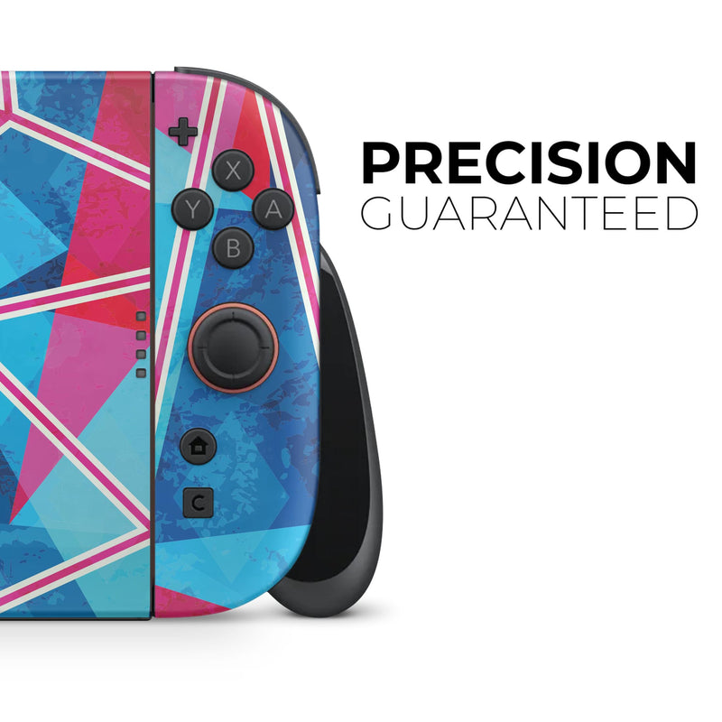 Vivid Blue and Pink Sharp Shapes // Skin Decal Wrap Kit for Nintendo Switch 2