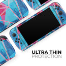Vivid Blue and Pink Sharp Shapes // Skin Decal Wrap Kit for Nintendo Switch 2