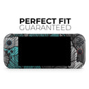 Vivid Teal Floral Waves // Premium Vinyl Wrap Skin Kit Compatible with the Nintendo Switch 2 - Vinyl Skin Wrap for Nintendo Switch 2, OLED, Lite, Pro Controller, Wii & Classic Handhelds