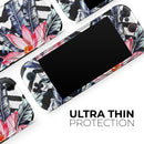 Vivid Tropical Chevron Floral v1 // Premium Vinyl Wrap Skin Kit Compatible with the Nintendo Switch 2 - Vinyl Skin Wrap for Nintendo Switch 2, OLED, Lite, Pro Controller, Wii & Classic Handhelds