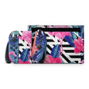Vivid Tropical Chevron Floral v2 // Skin Decal Wrap Kit for Nintendo Switch 2