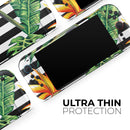 Vivid Tropical Stripe Floral v1 // Skin Decal Wrap Kit for Nintendo Switch 2