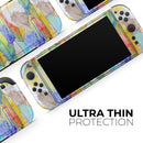 Vivid Watercolor Feather Overlay // Premium Vinyl Wrap Skin Kit Compatible with the Nintendo Switch 2 - Vinyl Skin Wrap for Nintendo Switch 2, OLED, Lite, Pro Controller, Wii & Classic Handhelds