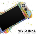 Vivid Watercolor Feather Overlay // Premium Vinyl Wrap Skin Kit Compatible with the Nintendo Switch 2 - Vinyl Skin Wrap for Nintendo Switch 2, OLED, Lite, Pro Controller, Wii & Classic Handhelds
