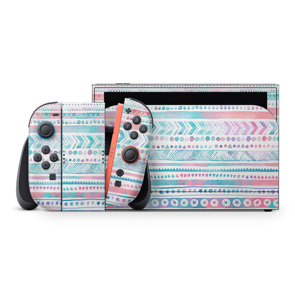 Watercolor Ethnic Tribal V1 // Skin Decal Wrap Kit for Nintendo Switch 2