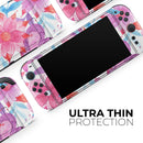 Watercolor Fantasy Flowers // Premium Vinyl Wrap Skin Kit Compatible with the Nintendo Switch 2 - Vinyl Skin Wrap for Nintendo Switch 2, OLED, Lite, Pro Controller, Wii & Classic Handhelds