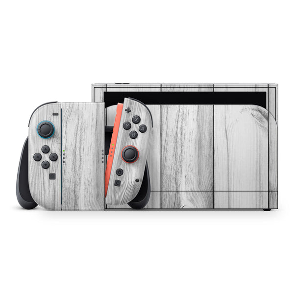 White & Gray Wood Planks // Skin Decal Wrap Kit for Nintendo Switch 2