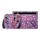 White Polka Dots Over Purple Pink Paint Mix // Premium Vinyl Wrap Skin Kit Compatible with the Nintendo Switch 2 - Vinyl Skin Wrap for Nintendo Switch 2, OLED, Lite, Pro Controller, Wii & Classic Handhelds