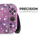 White Polka Dots Over Purple Pink Paint Mix // Premium Vinyl Wrap Skin Kit Compatible with the Nintendo Switch 2 - Vinyl Skin Wrap for Nintendo Switch 2, OLED, Lite, Pro Controller, Wii & Classic Handhelds