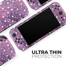 White Polka Dots Over Purple Pink Paint Mix // Premium Vinyl Wrap Skin Kit Compatible with the Nintendo Switch 2 - Vinyl Skin Wrap for Nintendo Switch 2, OLED, Lite, Pro Controller, Wii & Classic Handhelds