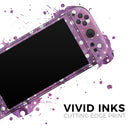 White Polka Dots Over Purple Pink Paint Mix // Premium Vinyl Wrap Skin Kit Compatible with the Nintendo Switch 2 - Vinyl Skin Wrap for Nintendo Switch 2, OLED, Lite, Pro Controller, Wii & Classic Handhelds