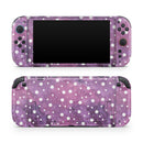 White Polka Dots Over Purple Pink Paint Mix // Premium Vinyl Wrap Skin Kit Compatible with the Nintendo Switch 2 - Vinyl Skin Wrap for Nintendo Switch 2, OLED, Lite, Pro Controller, Wii & Classic Handhelds