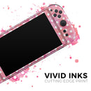 White Polka Dots over Pink Watercolor // Premium Vinyl Wrap Skin Kit Compatible with the Nintendo Switch 2 - Vinyl Skin Wrap for Nintendo Switch 2, OLED, Lite, Pro Controller, Wii & Classic Handhelds