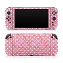 White Polka Dots over Pink Watercolor // Premium Vinyl Wrap Skin Kit Compatible with the Nintendo Switch 2 - Vinyl Skin Wrap for Nintendo Switch 2, OLED, Lite, Pro Controller, Wii & Classic Handhelds