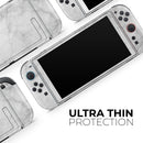 White Scratched Marble // Premium Vinyl Wrap Skin Kit Compatible with the Nintendo Switch 2 - Vinyl Skin Wrap for Nintendo Switch 2, OLED, Lite, Pro Controller, Wii & Classic Handhelds