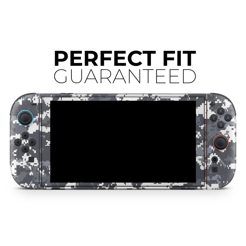 White and Gray Digital Camouflage // Skin Decal Wrap Kit for Nintendo Switch 2