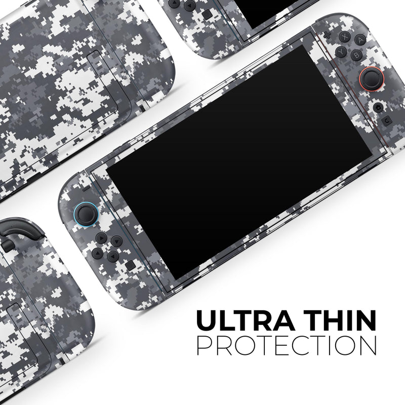 White and Gray Digital Camouflage // Skin Decal Wrap Kit for Nintendo Switch 2