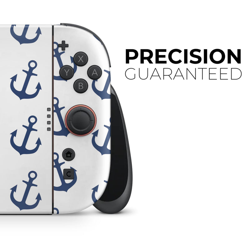 White and Navy Micro Anchors // Skin Decal Wrap Kit for Nintendo Switch 2