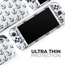 White and Navy Micro Anchors // Skin Decal Wrap Kit for Nintendo Switch 2
