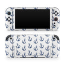 White and Navy Micro Anchors // Skin Decal Wrap Kit for Nintendo Switch 2