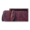 Wine Watercolor Tiger Pattern // Premium Vinyl Wrap Skin Kit Compatible with the Nintendo Switch 2 - Vinyl Skin Wrap for Nintendo Switch 2, OLED, Lite, Pro Controller, Wii & Classic Handhelds