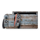 Wood Planks with Peeled Blue Paint // Skin Decal Wrap Kit for Nintendo Switch 2