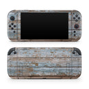 Wood Planks with Peeled Blue Paint // Skin Decal Wrap Kit for Nintendo Switch 2