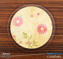 The Vintage Pink & Yellow SunFlower Skinned Foam-Backed Coaster Set