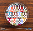 The Colorful Anchor Collage Skinned Foam-Backed Coaster Set