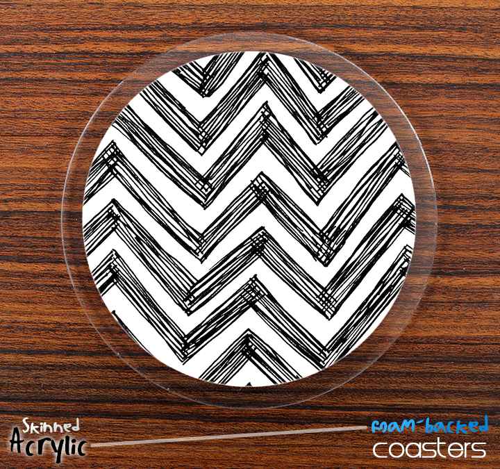 The Sketchy Chevron Pattern Skinned Foam-Backed Coaster Set