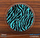 The Vector Turquoise Zebra Print V3 Skinned Foam-Backed Coaster Set