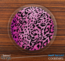 The Bright Pink Cheetah Skinned Foam-Backed Coaster Set