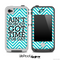 Aint Nobody Got Time For Dat White and Turquoise Chevron Skin for the iPhone 5 or 4/4s LifeProof Case