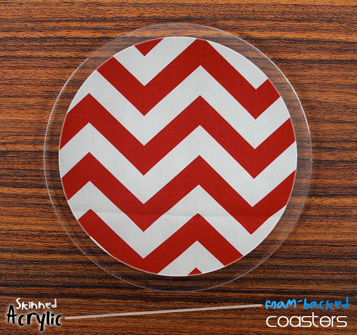 The Red Chevron Skinned Foam-Backed Coaster Set