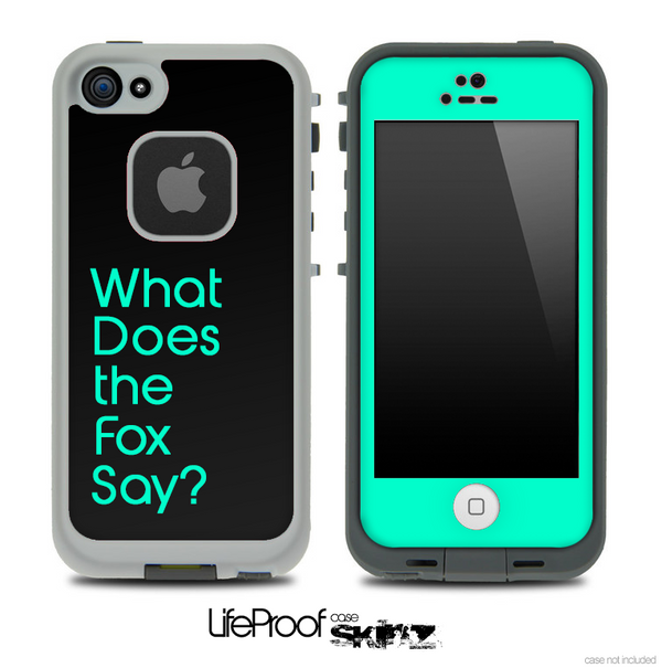 Black and Trendy Green What Does The Fox Say Skin for the iPhone 5 or 4/4s LifeProof Case
