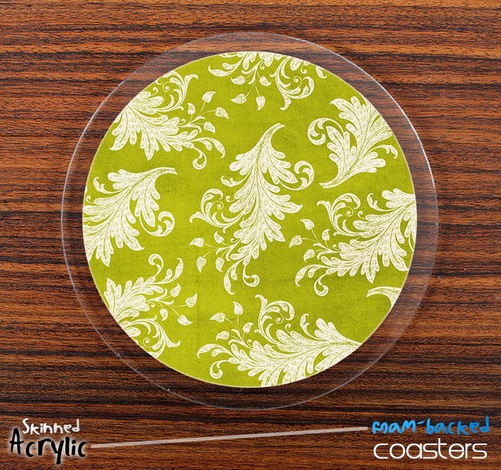 The Green Vintage Floral Skinned Foam-Backed Coaster Set