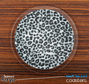 The Real Black and White Leopard Skinned Foam-Backed Coaster Set